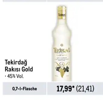 METRO Tekirdağ Rakısı Gold 0,7-l-Flasche Angebot