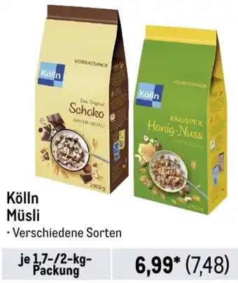 METRO Kölln Müsli 1,7-/2-kg-Packung Angebot