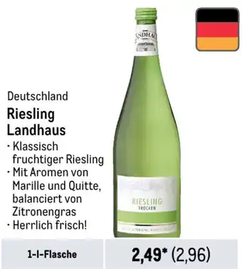 METRO Riesling Landhaus 1-L-Flasche Angebot