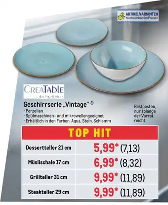 METRO CREATABLE Geschirrserie ,,Vintage“ - Dessertteller 21 cm Angebot