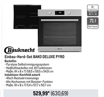 METRO Bauknecht Einbau-Herd-Set BAKO DELUXE PYRO Backofen Angebot