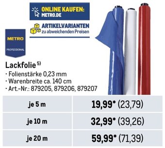 METRO METRO PROFESSIONAL Lackfolie Angebot