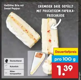 Netto Marken-Discount Gefüllter Brie mit Sweet Pepper Angebot