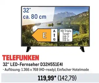 METRO TELEFUNKEN 32" LED-Fernseher D32H551E41 Angebot