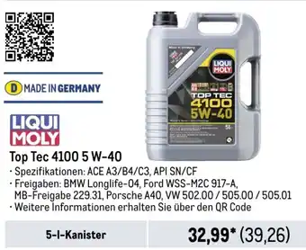 METRO LIQUI MOLY Top Tec 4100 5W-40 5-l-Kanister Angebot