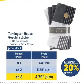 METRO Tarrington House Geschirrtücher • Größe: ca. 50 x 70 cm • 100% Baumwolle je 5er-Pack Angebot