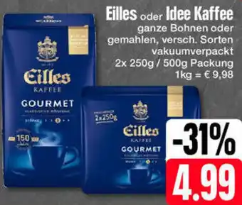 Edeka Eilles oder Idee Kaffee 2x250 g/500 g Packung Angebot