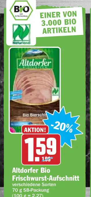 Hit Altdorfer Bio Frischwurst Aufschnitt 70g Angebot