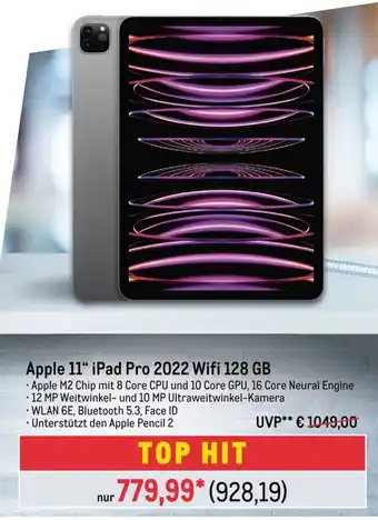 METRO Apple 11" iPad Pro 2022 Wifi 128 GB Angebot