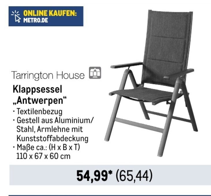 Tarrington House Klappsessel ,,Antwerpen" Angebot bei METRO