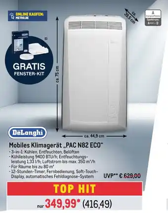 METRO DeLonghi Mobiles Klimagerät ,,PAC N82 ECO" Angebot