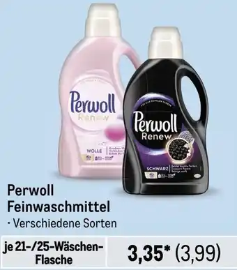 METRO Perwoll Feinwaschmittel 21-/25-Wäschen-Flasche Angebot