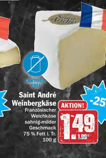 Hit Saint André Weinbergerkäse 100g Angebot