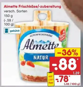 Netto Marken-Discount Almette Frischkäse/zubereitung150g Angebot