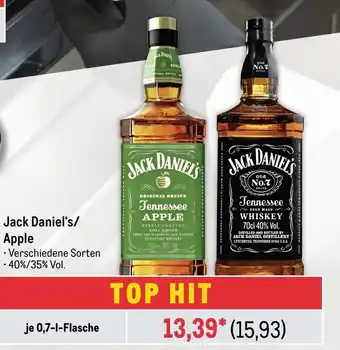 METRO Jack Daniel's Apple / No.7 je 0,7-l-Flasche Angebot