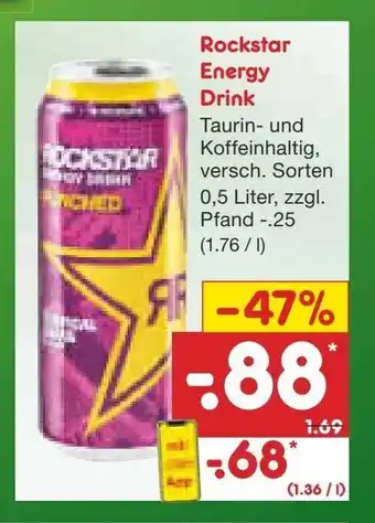 Netto Marken-Discount Rockstar Energy Drink 0,5L Angebot