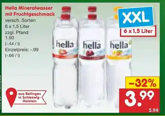 Netto Marken-Discount Hella Mineralwasser mit Fruchtgeschmack 6x1,5L Angebot