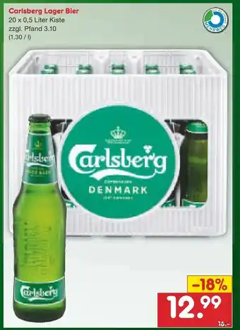 Netto Marken-Discount Carlsberg Lager Bier 20x0,5L Angebot