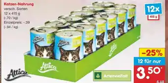 Netto Marken-Discount Attica Katzen Nahrung 12x415g Angebot