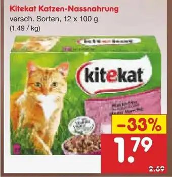 Netto Marken-Discount Kitekat Katzen Nassnahrung 12x100g Angebot