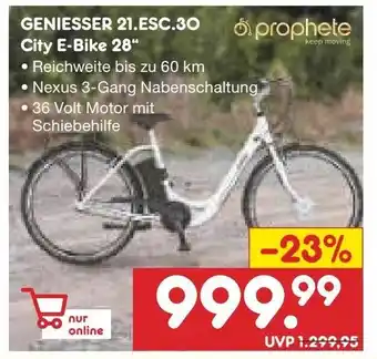 Netto Marken-Discount Prophete Geniesser 21.ESC.30 City E-Bike 28" Angebot