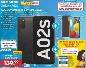 Netto Marken-Discount Samsung Galaxy A02s Smartphone schwarz 32GB Angebot