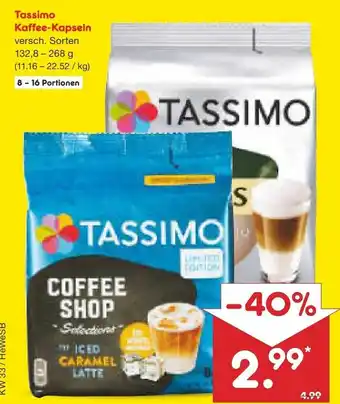 Netto Marken-Discount Tassimo Kafee Kapseln 132,8-268g Angebot