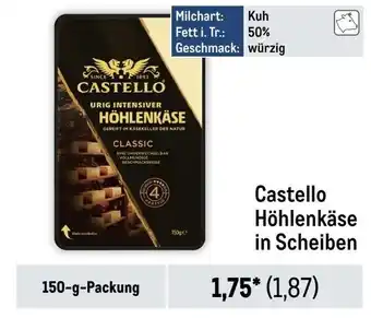 METRO Castello Höhlenkäse in Scheiben 150-g-Packung Angebot