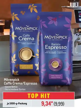 METRO Mövenpick Caffè Crema/Espresso je 1000-g-Packung Angebot