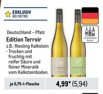 METRO Edition Terroir z.B.: Riesling Kalkstein 750ml Angebot