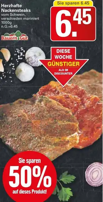 WEZ Bauern Gut Herzhafte Nackensteaks 1000 g Angebot