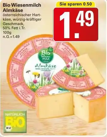 WEZ Bio Wiesenmilch Almkäse 100 g Angebot