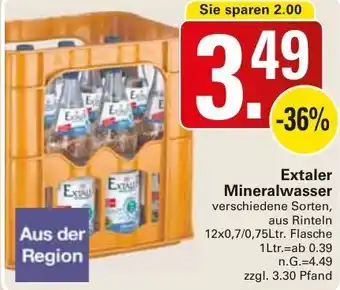 WEZ Extaler Mineralwasser 12x0,7/0,75Ltr. Flasche Angebot