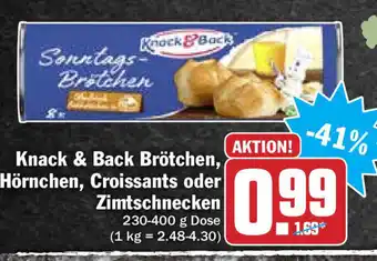 Hit Knack & Back Brötchen, Hörnchen, Croissants oder Zimtschnecken 230-400g Angebot