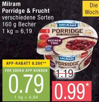 Marktkauf Milram Porridge & Frucht 160 g Becher Angebot