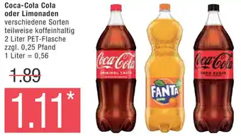 Marktkauf Coca-Cola Cola oder Limonaden 2 Liter PET-Flasche Angebot