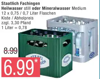 Marktkauf Staatlich Fachingen Heilwasser still oder Mineralwasser Medium 12 x 0,75/0,7 Liter Flaschen Angebot