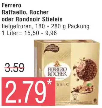 Marktkauf Ferrero Raffaello, Rocher oder Rondnoir Stieleis 180 - 280 g Packung Angebot