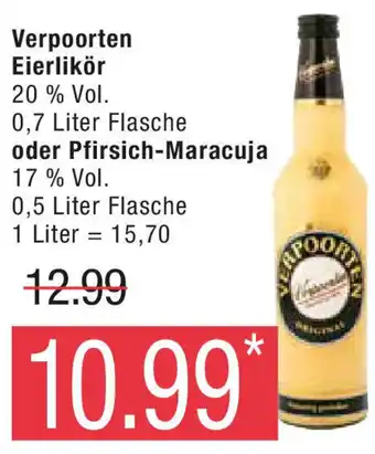 Marktkauf Verpoorten Eierlikör 0,7 Liter Flasche oder Pfirsich-Maracuja 0,5 Liter Flasche Angebot