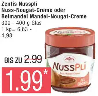 Marktkauf Zentis Nusspli Nuss-Nougat-Creme oder Belmandel Mandel-Nougat-Creme 300-400 g Glas Angebot