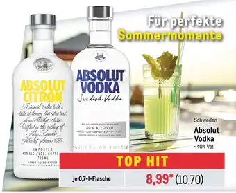 METRO Schweden Absolut Vodka 700ml Angebot