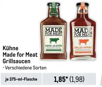 METRO Kühne Made for Meat Grillsaucen je 375-ml-Flasche Angebot