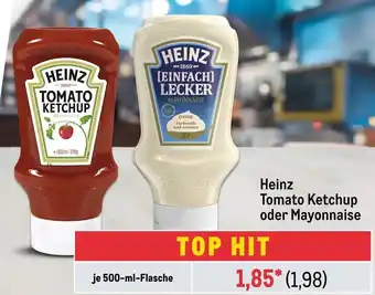 METRO Heinz Tomato Ketchup oder Mayonnaise je 500-ml-Flasche Angebot