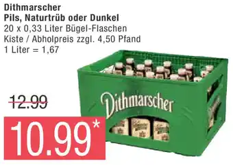 Marktkauf Dithmarscher Pils, Naturtrüb oder Dunkel 20 x 0,33 Liter Bügel-Flaschen Angebot