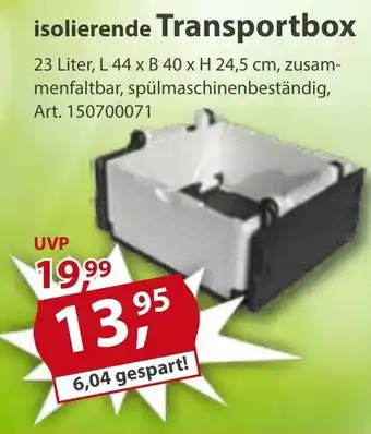 Sonderpreis Baumarkt isolierende Transportbox Angebot