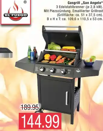 Marktkauf EL FUEGO Gasgrill ,,San Angelo" Angebot