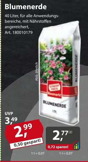 Sonderpreis Baumarkt Blumenerde 40 Liter Angebot