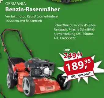 Sonderpreis Baumarkt GERMANIA Benzin-Rasenmäher Angebot