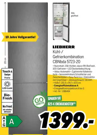 MEDIMAX LIEBHERR Kühl-/ Gefrierkombination CBNbda 5723-20 Angebot