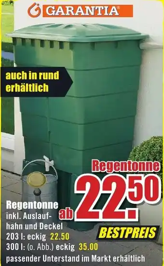 B1 Discount Baumarkt GARANTIAⓇ Regentonne Angebot